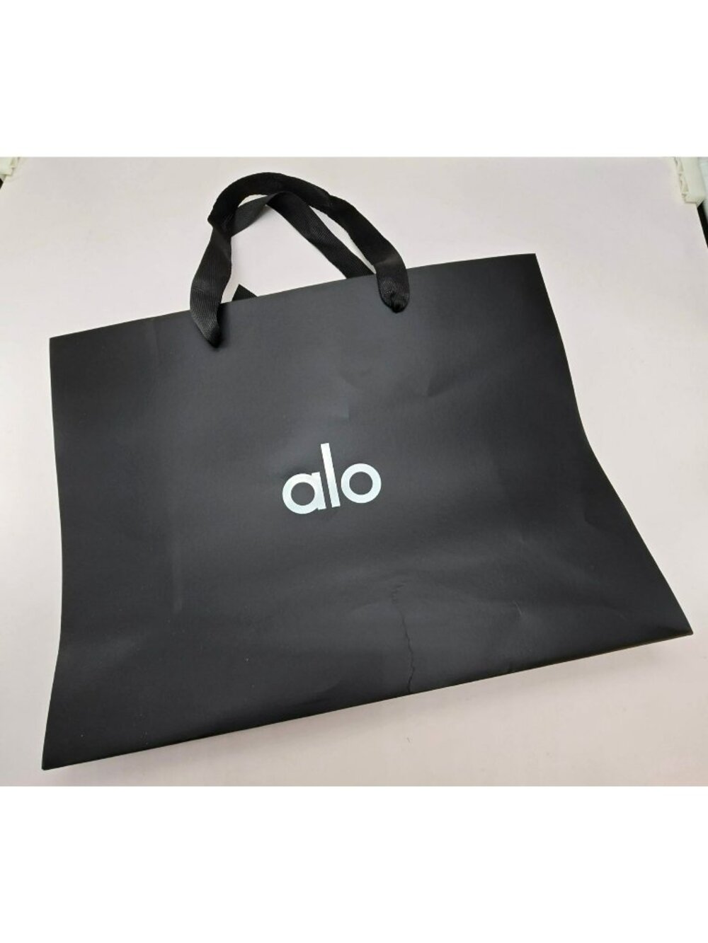 Alo Black Paper Gift Bag With Sturdy Ribbon Handles Reusable VR9009